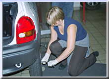 Practical application of wheel changing